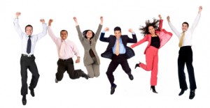 happy business people