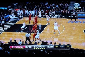 Thompson didn't do Kyrie any favors here, as he's sitting in no man's land, and a Kris Humphries jump shot would certainly be a better alternative than a D-Will layup.  But it was the bad angle to start the play that set all this up.  Two points for Brooklyn.
