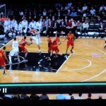 Rise and dish.  Humphries is fouled by Varejao on the layup.  Varejao was the only one playing defense here.