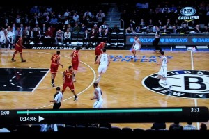 The pick is coming, and Kyrie's posture isn't awful, though his butt isn't down enough, and he's leaning too far forward.