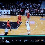 Now for the worst part...  Lopez has actually bailed KI out here by giving him time to recover.  But instead of positioning himself between Lopez and the basket...