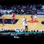 Irving, caught watching the ball, is back-picked in a very bad position.