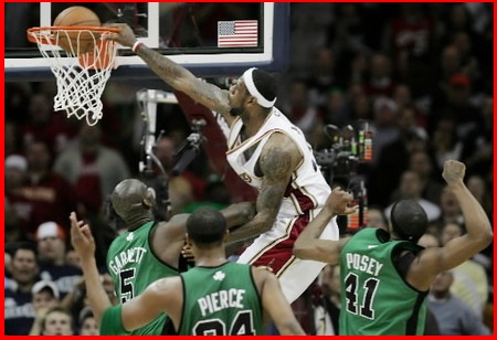 Lebron Dunk On Kevin Garnett